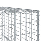 Gabion Basket with Cover 800x100x150 cm Galvanised Iron - Rear View