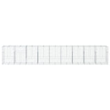 Gabion Basket with Cover 900x100x150 cm Galvanised Iron - Side View