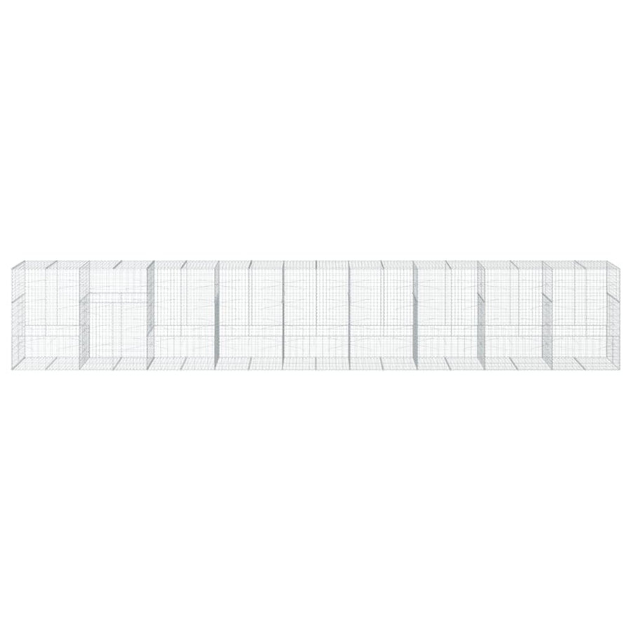 Gabion Basket with Cover 900x100x150 cm Galvanised Iron