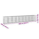 Gabion Basket with Cover 900x100x150 cm Galvanised Iron