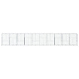 Gabion Basket with Cover 1000x100x150 cm Galvanised Iron