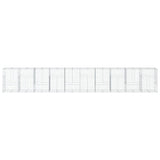 Gabion Basket with Cover 1000x100x150 cm Galvanised Iron - Side View