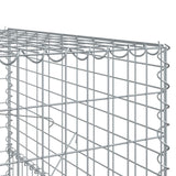 Gabion Basket with Cover 1000x100x150 cm Galvanised Iron - Rear View