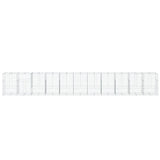 Gabion Basket with Cover 1100x100x150 cm Galvanised Iron