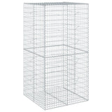 Gabion Basket with Cover 100x100x200 cm Galvanised Iron - Front View