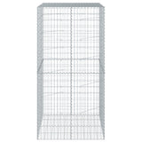 Gabion Basket with Cover 100x100x200 cm Galvanised Iron - Top-Down View