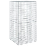 Gabion Basket with Cover 100x100x200 cm Galvanised Iron - 45-Degree Angle