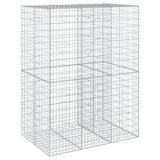Gabion Basket with Cover 150x100x200 cm Galvanised Iron - Front View