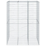 Gabion Basket with Cover 150x100x200 cm Galvanised Iron - Side View