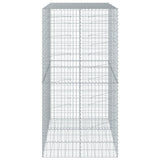 Gabion Basket with Cover 150x100x200 cm Galvanised Iron - Top-Down View
