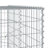 Gabion Basket with Cover 150x100x200 cm Galvanised Iron - Rear View