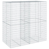 Gabion Basket with Cover 200x100x200 cm Galvanised Iron - Front View