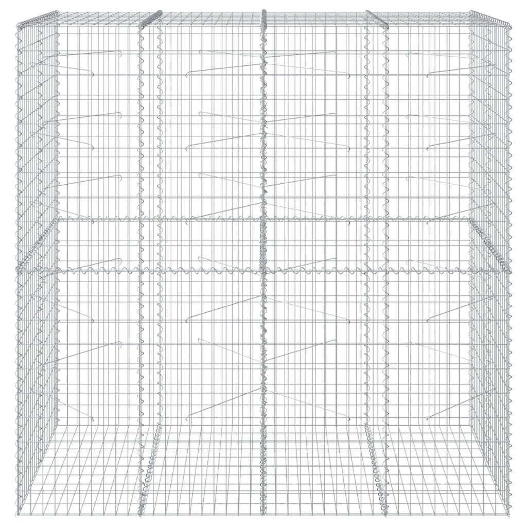 Gabion Basket with Cover 200x100x200 cm Galvanised Iron