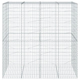 Gabion Basket with Cover 200x100x200 cm Galvanised Iron - Side View