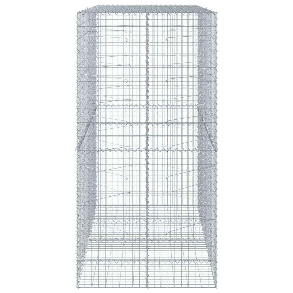 Gabion Basket with Cover 200x100x200 cm Galvanised Iron