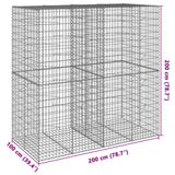 Gabion Basket with Cover 200x100x200 cm Galvanised Iron - Close-Up Angle