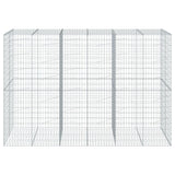 Gabion Basket with Cover 300x100x200 cm Galvanised Iron - Side View