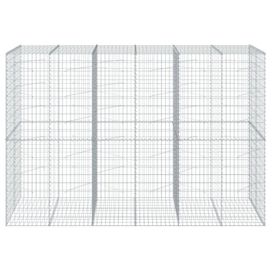 Gabion Basket with Cover 300x100x200 cm Galvanised Iron