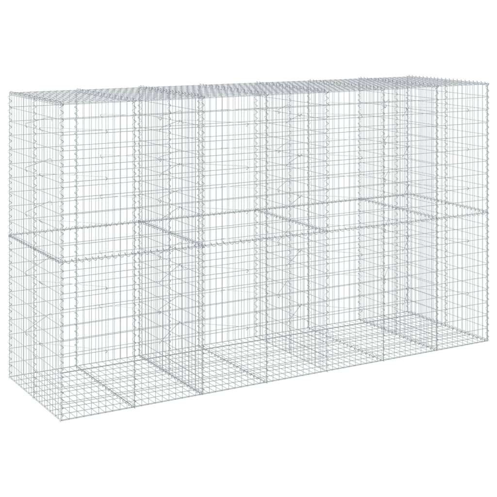 Gabion Basket with Cover 350x100x200 cm Galvanised Iron