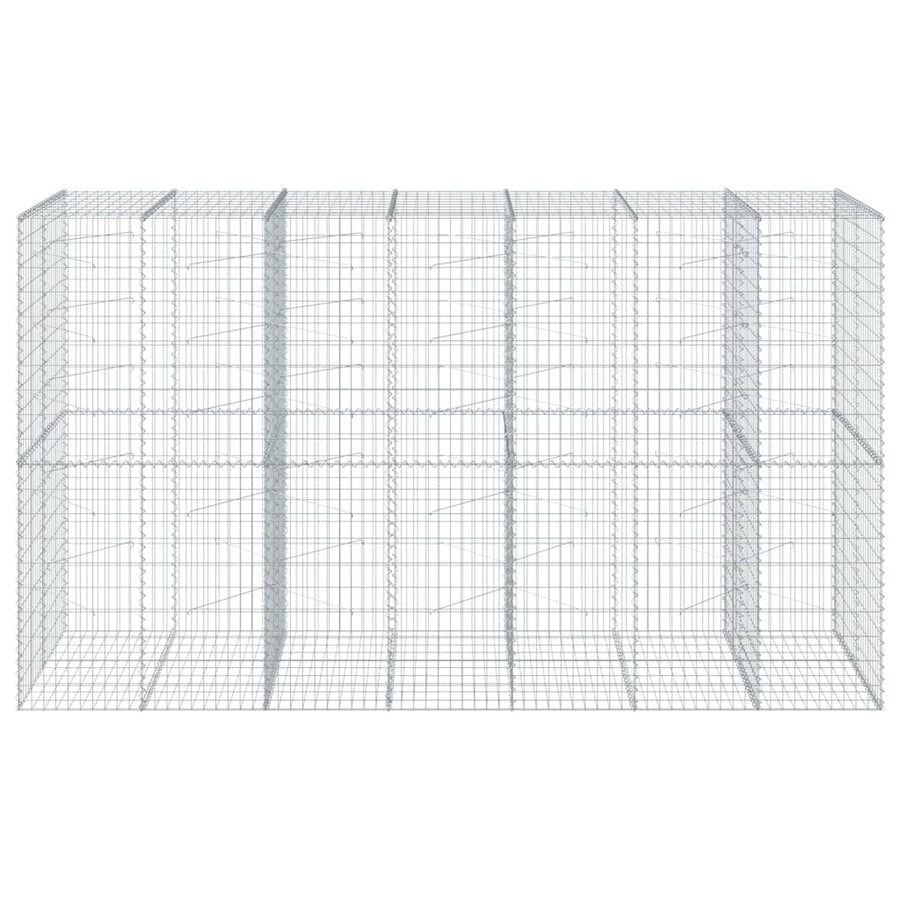 Gabion Basket with Cover 350x100x200 cm Galvanised Iron