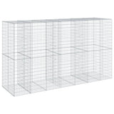 Gabion Basket with Cover 350x100x200 cm Galvanised Iron - 45-Degree Angle