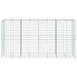 Gabion Basket with Cover 400x100x200 cm Galvanised Iron