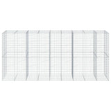 Gabion Basket with Cover 450x100x200 cm Galvanised Iron