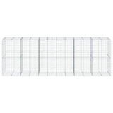 Gabion Basket with Cover 600x100x200 cm Galvanised Iron