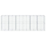 Gabion Basket with Cover 600x100x200 cm Galvanised Iron - Side View