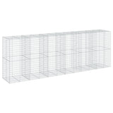Gabion Basket with Cover 600x100x200 cm Galvanised Iron - 45-Degree Angle