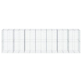 Gabion Basket with Cover 700x100x200 cm Galvanised Iron - Side View