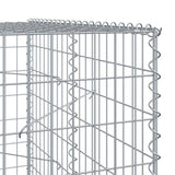 Gabion Basket with Cover 700x100x200 cm Galvanised Iron - Rear View