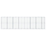 Gabion Basket with Cover 750x100x200 cm Galvanised Iron