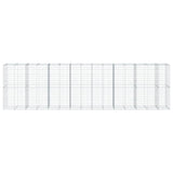 Gabion Basket with Cover 750x100x200 cm Galvanised Iron - Side View