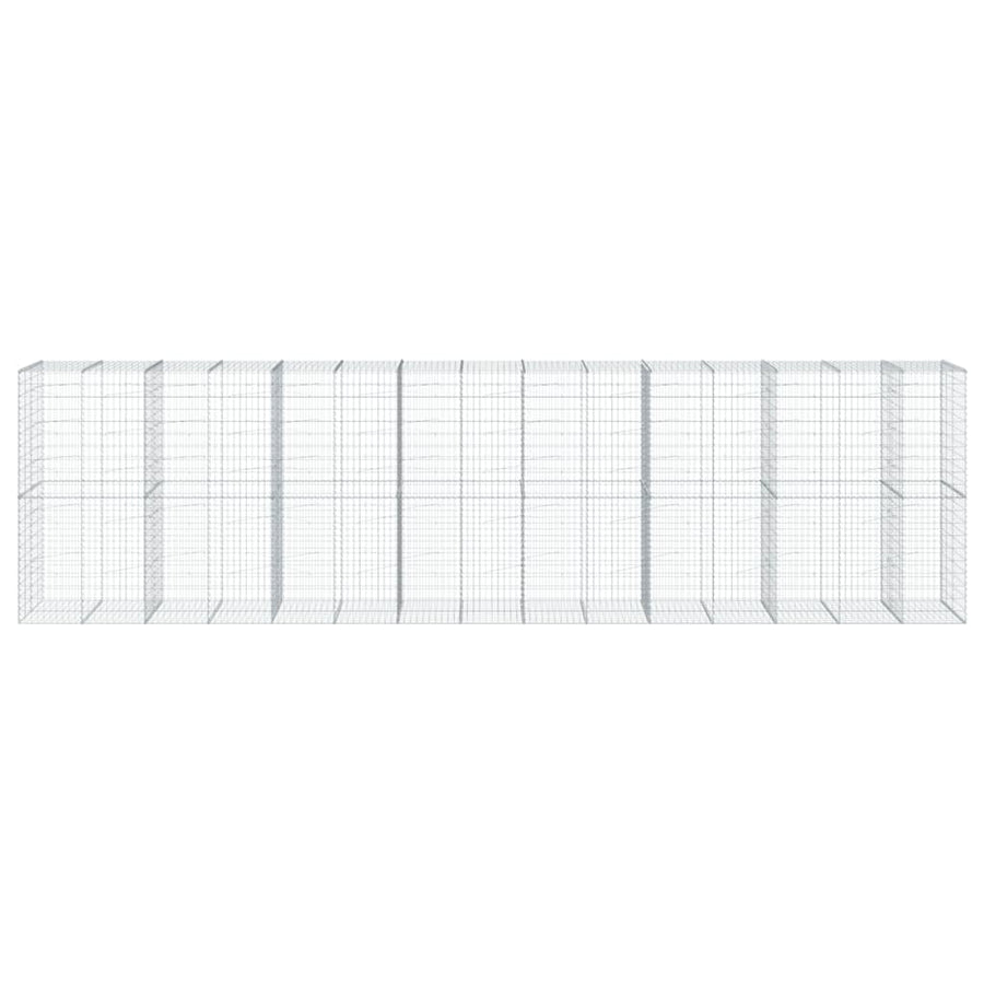 Gabion Basket with Cover 750x100x200 cm Galvanised Iron