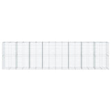 Gabion Basket with Cover 800x100x200 cm Galvanised Iron