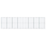 Gabion Basket with Cover 800x100x200 cm Galvanised Iron - Side View