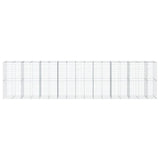 Gabion Basket with Cover 850x100x200 cm Galvanised Iron - Side View