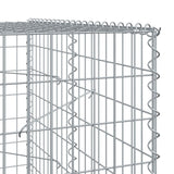 Gabion Basket with Cover 850x100x200 cm Galvanised Iron - Rear View