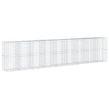 Gabion Basket with Cover 900x100x200 cm Galvanised Iron - Front View