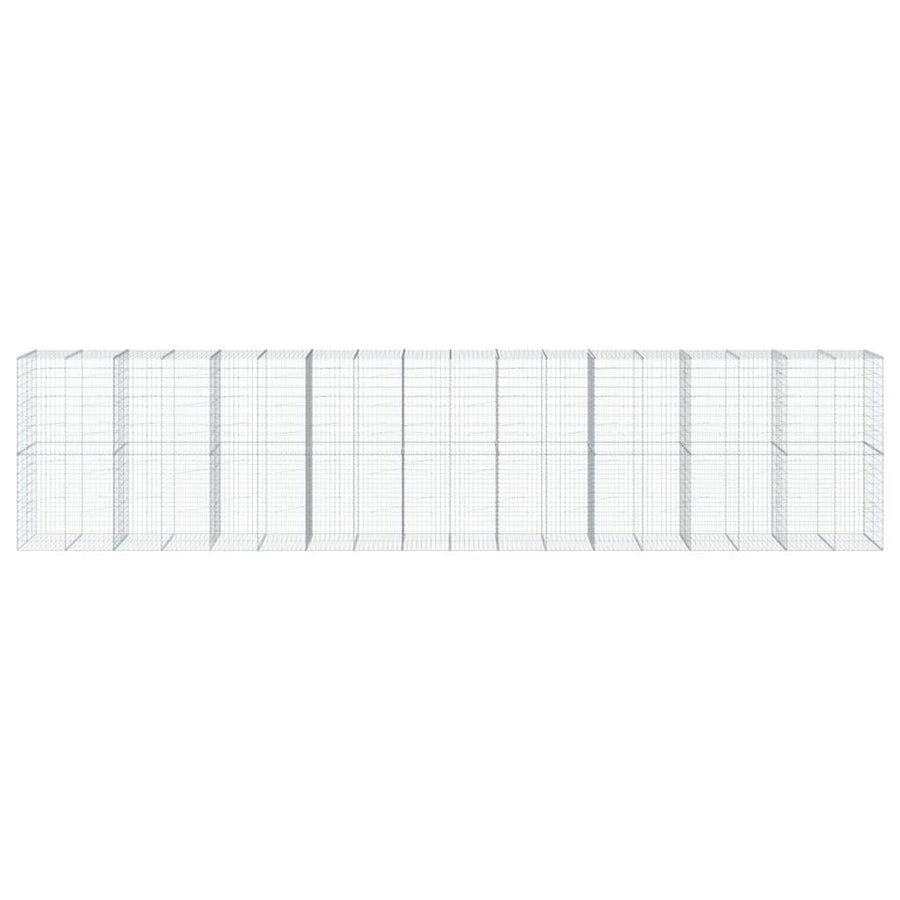 Gabion Basket with Cover 900x100x200 cm Galvanised Iron