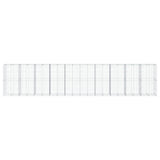 Gabion Basket with Cover 1000x100x200 cm Galvanised Iron