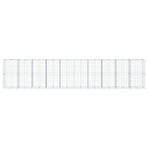 Gabion Basket with Cover 1000x100x200 cm Galvanised Iron