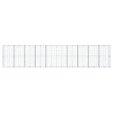 Gabion Basket with Cover 1000x100x200 cm Galvanised Iron - Side View