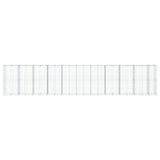 Gabion Basket with Cover 1050x100x200 cm Galvanised Iron - Side View