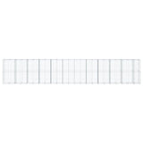 Gabion Basket with Cover 1150x100x200 cm Galvanised Iron - Side View