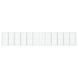 Gabion Basket with Cover 1200x100x200 cm Galvanised Iron - Side View