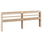 Headboard with Shelves 180 cm Solid Wood Pine - Front View