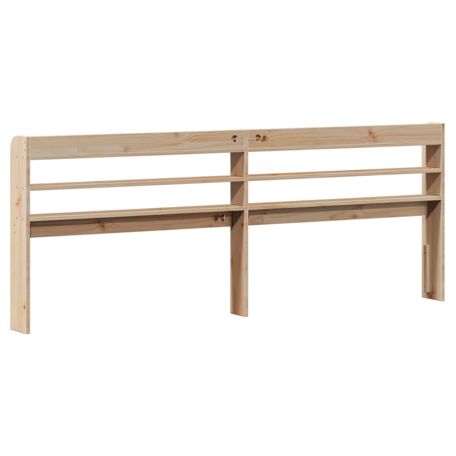Headboard with Shelves 180 cm Solid Wood Pine