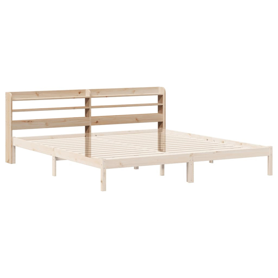 Headboard with Shelves 180 cm Solid Wood Pine